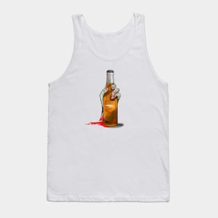 Zombie Hand Double Tap on White Tank Top